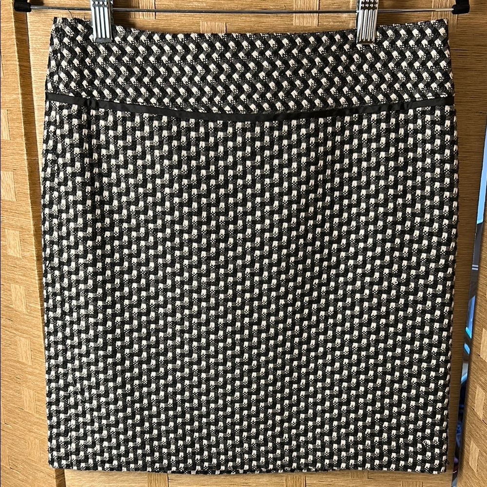 Loft Black & White Mini Pencil Skirt
